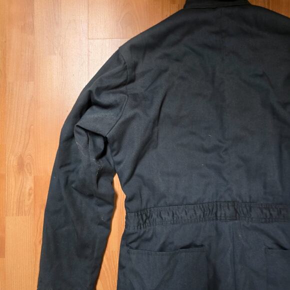 Vintage Sears Coveralls M Black Jumpsuit Industrial Uniform Workwear 80s - Picture 12 of 15